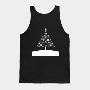 Christmas Yule Tree Made Of Snowflakes and Stars Tank Top